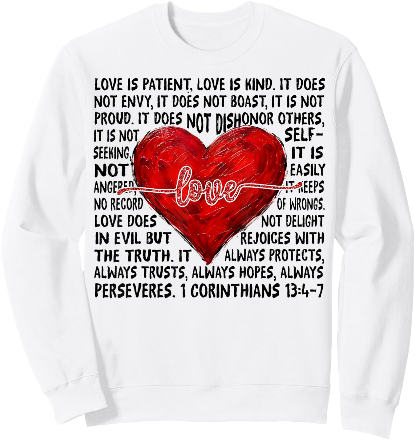 Love Valentines Day Sweatshirt - Sweatshirt | White