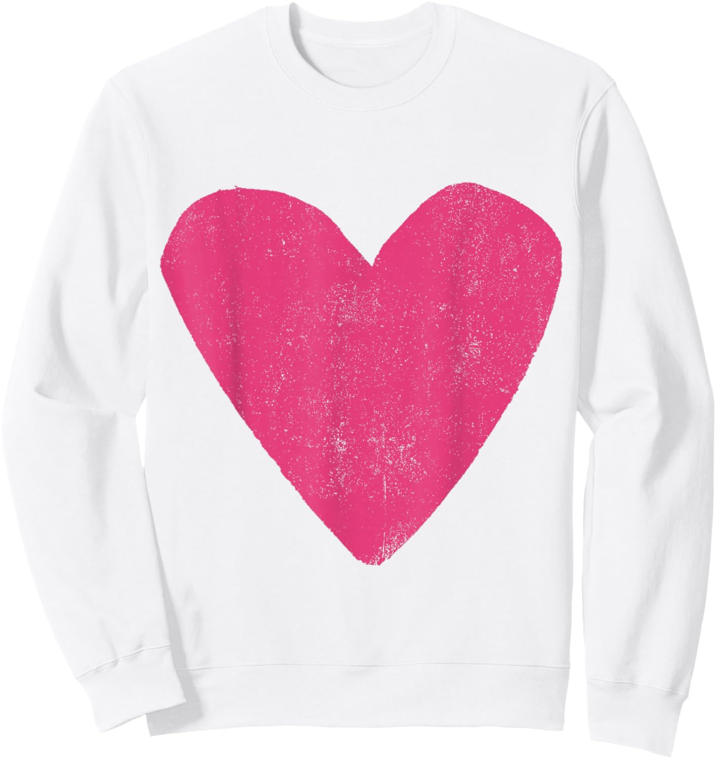 Love Heart Hot Pink Rose Colour Sweatshirt - Sweatshirt | White