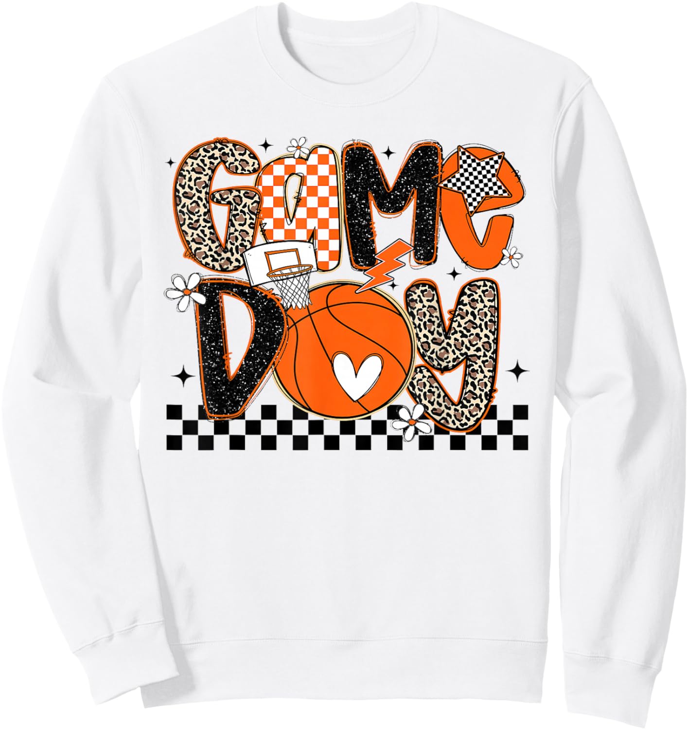 Game Day Cute Basketball Game Day Men Women Boy Girl Sweatshirt - Sweatshirt | White