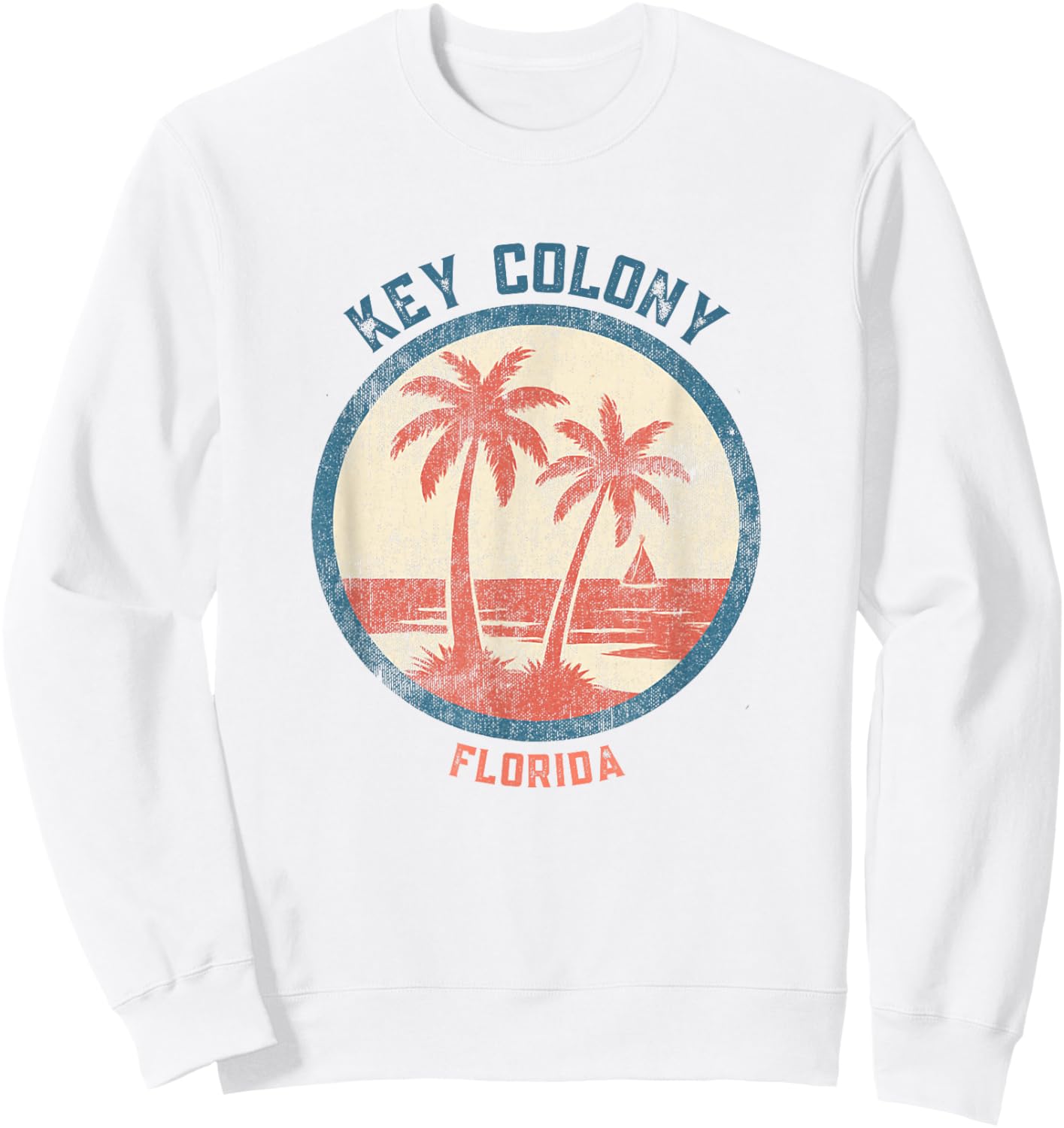 Key Colony Florida Retro Vintage Souvenir Gift Sweatshirt - Sweatshirt | White