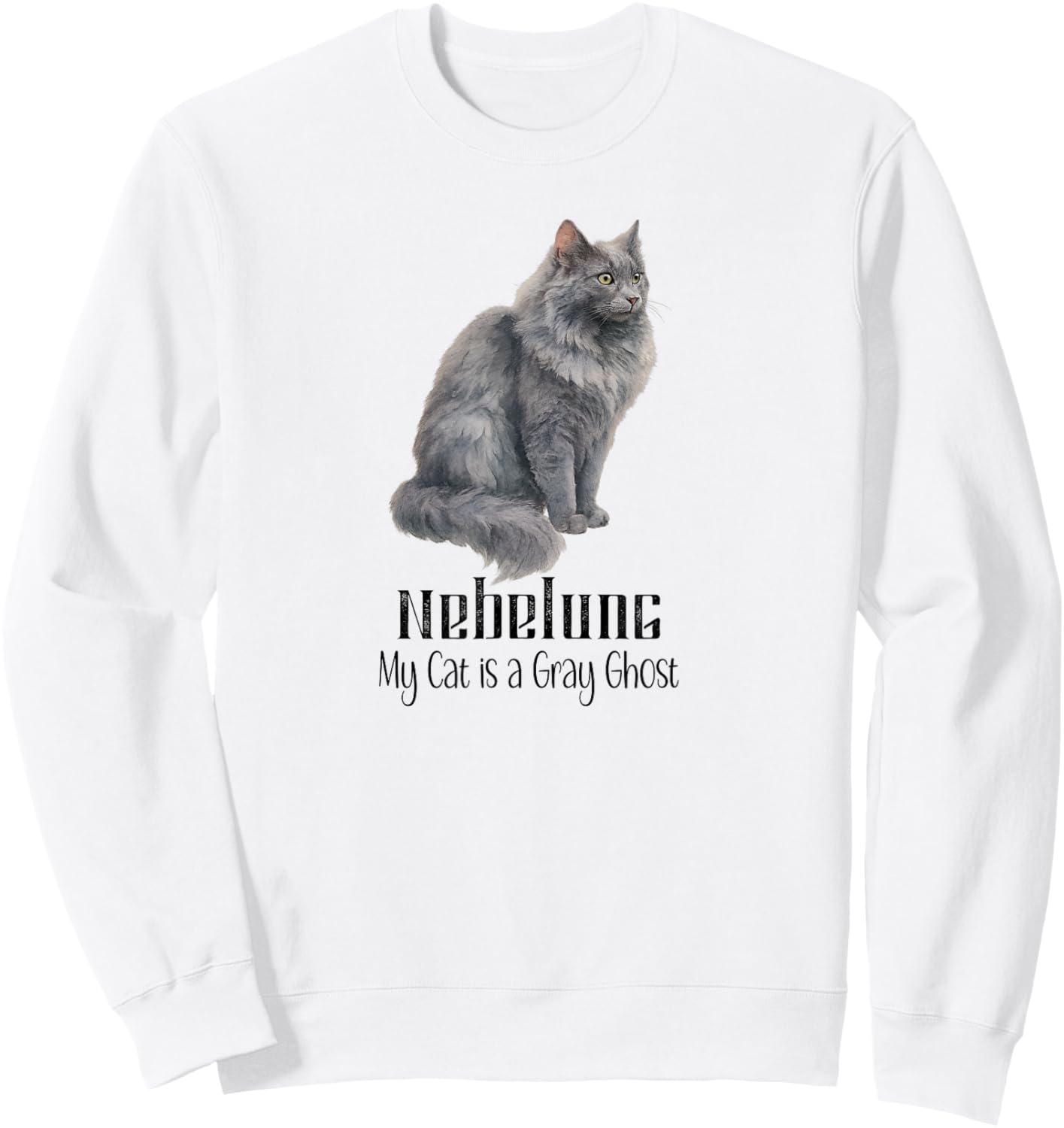 Nebelung Cat Gray Ghost for Pet Fans Sweatshirt - Sweatshirt | White