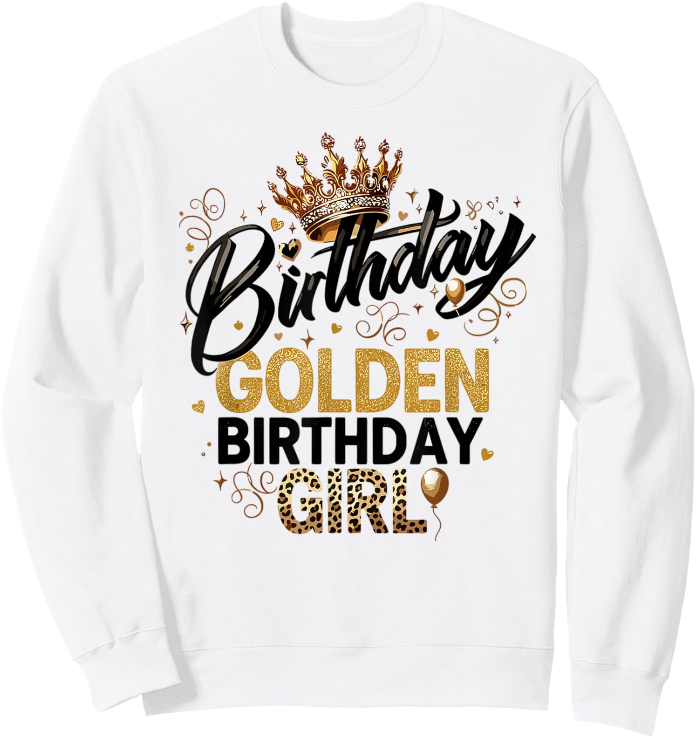 Golden Birthday Girl Era Women Kids Groovy Sweatshirt - Sweatshirt | White