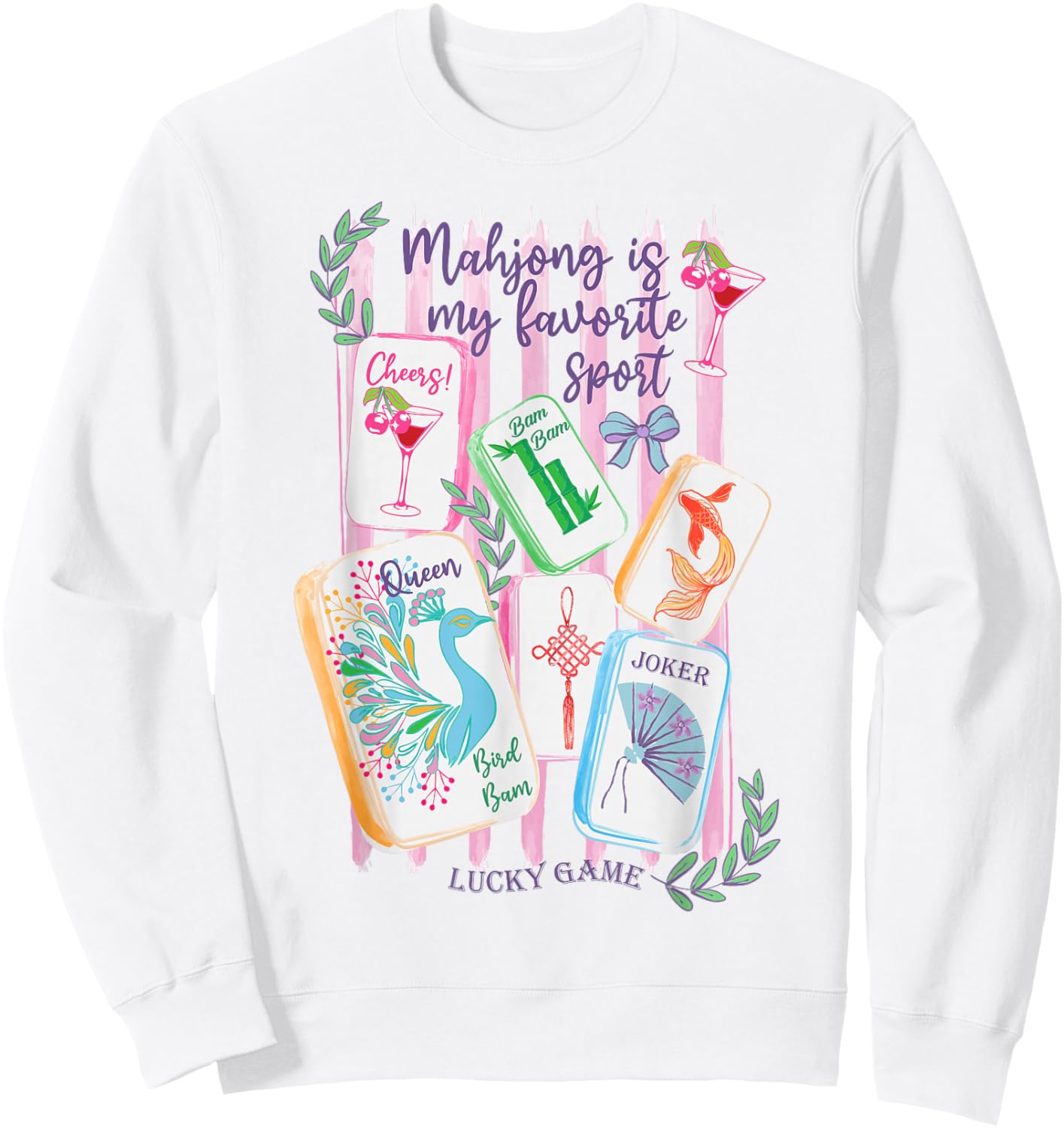 Mahjong Favorite Sport Mahjong Love Playing Chinese Game Sweatshirt - Sweatshirt | White