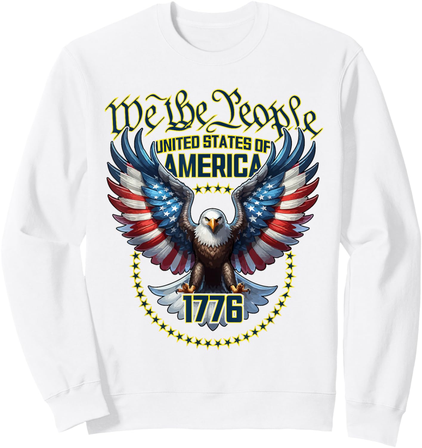 USA Patriotic American Flag Theme Eagle Design Sweatshirt - Sweatshirt | White
