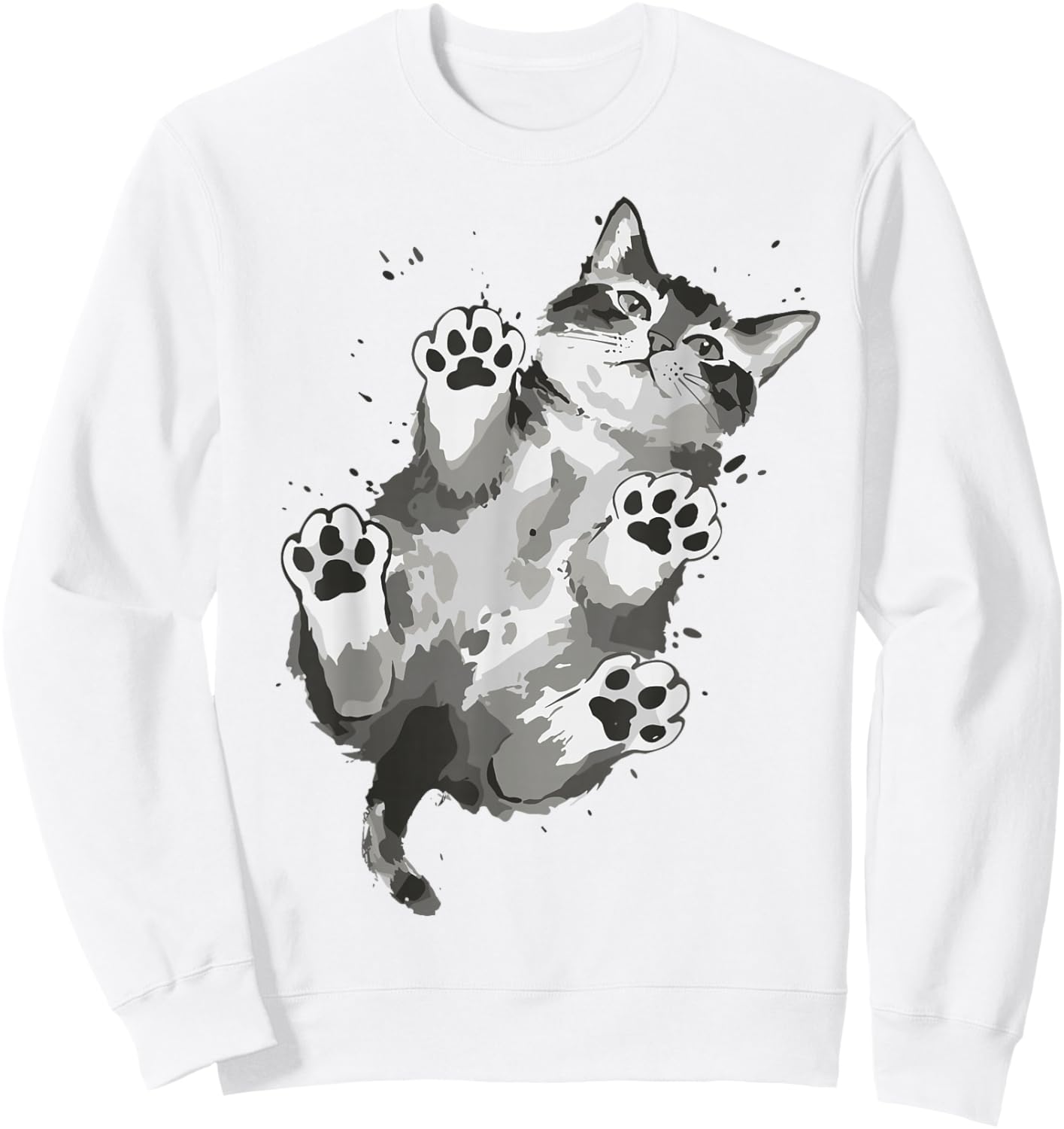 Cute Cat Paw Sweatshirt - Sweatshirt | White