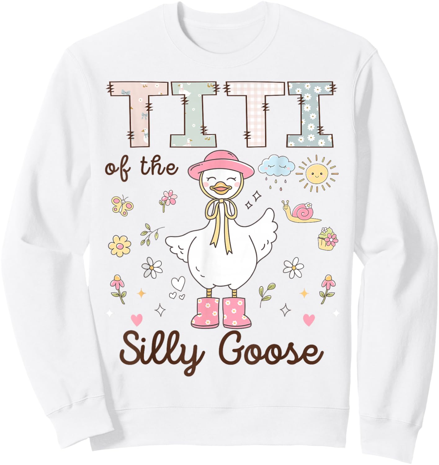 Titi of The Silly Goose First Birthday Girl Family Sweatshirt - Sweatshirt | White