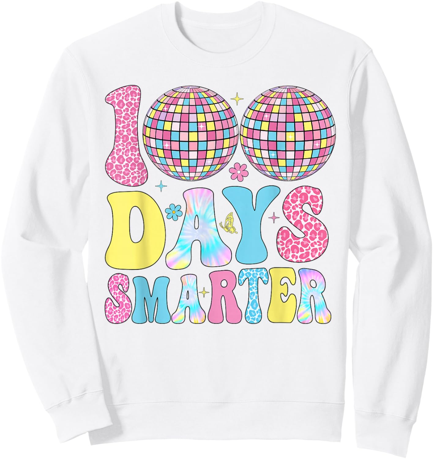 100 Days Smarter Teacher Boys Girls Kids 100th Day of School Sweatshirt - Sweatshirt | White