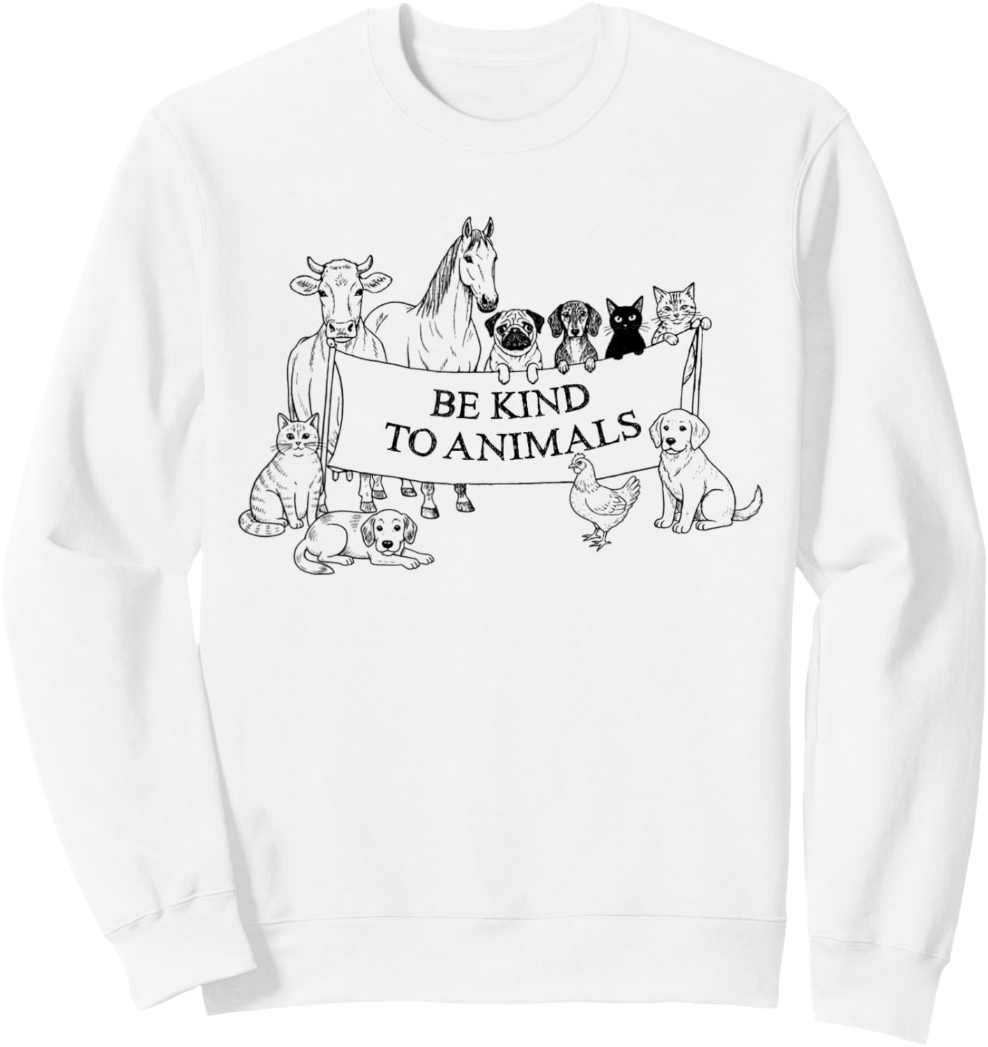 Animal Lover Wildlife Be Kind to Animals Respect The Locals Sweatshirt - Sweatshirt | White