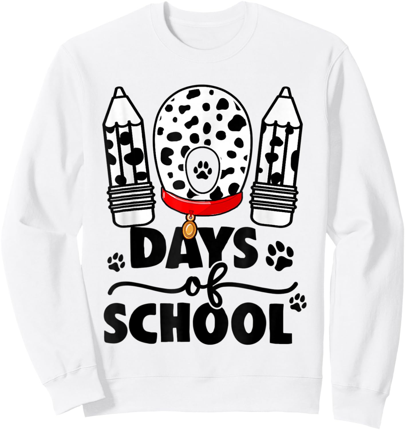 Cute Dog Happy 101 Days School Teacher Student 100 Days Sweatshirt - Sweatshirt | White