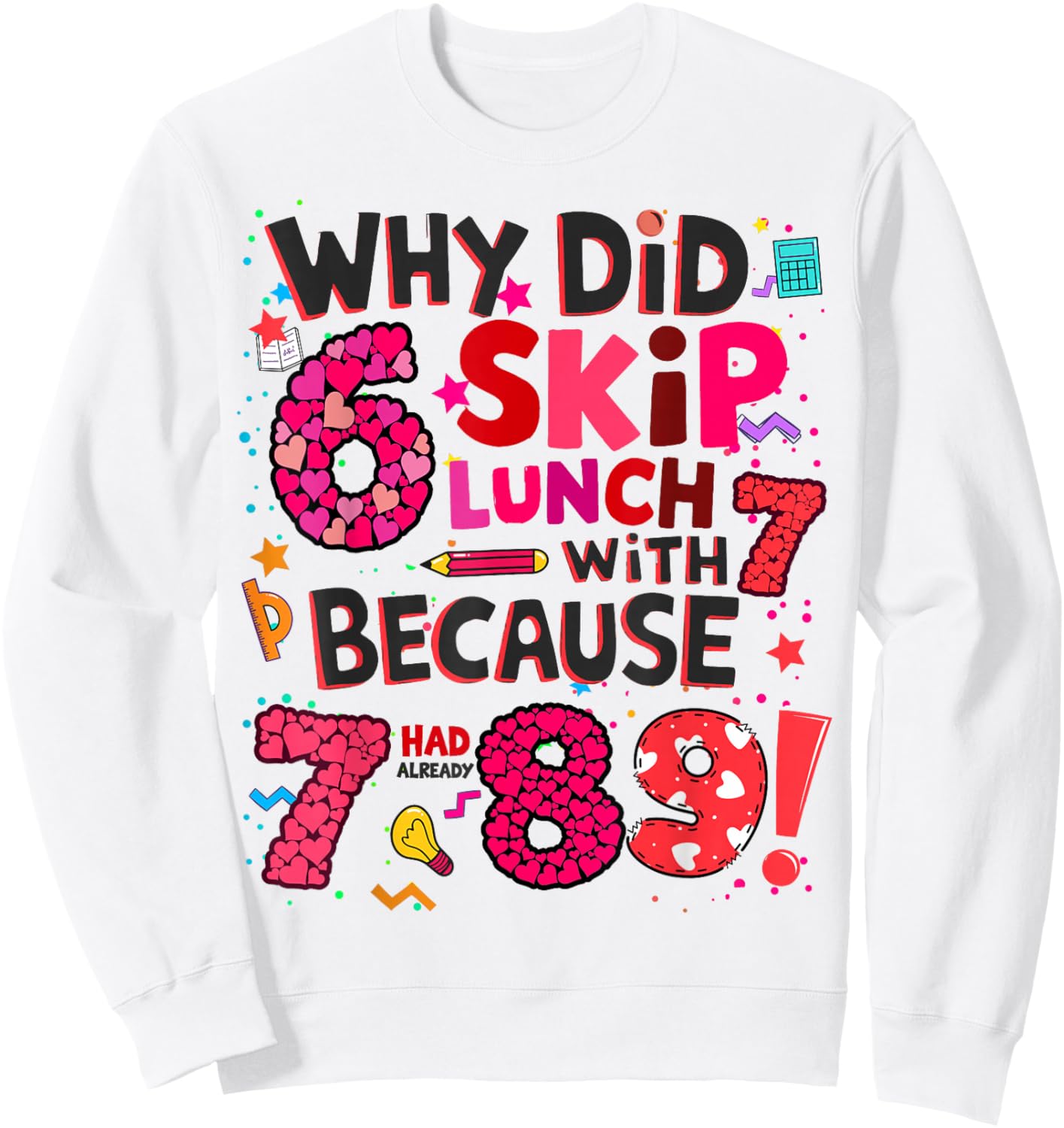 Maths Fancy Dress Idea for Kids Maths Outfit with Numbers On Sweatshirt - Sweatshirt | White