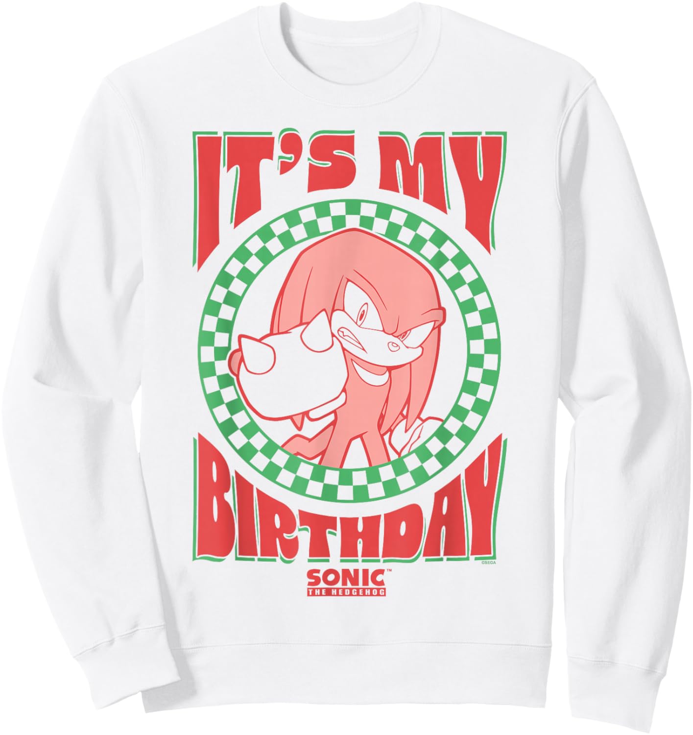 Sonic The Hedgehog It's My Birthday Cool Knuckles Poster Sweatshirt - Sweatshirt | White