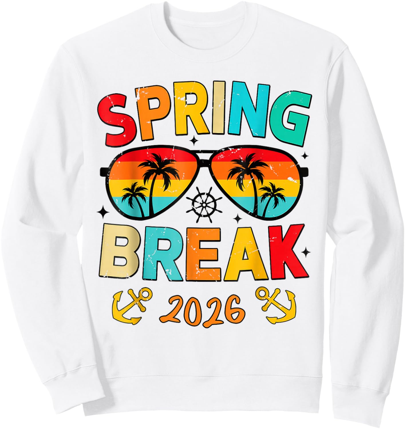 Aesthetic Spring Break 2026 Family Vacation Squad Graphic Sweatshirt - Sweatshirt | White