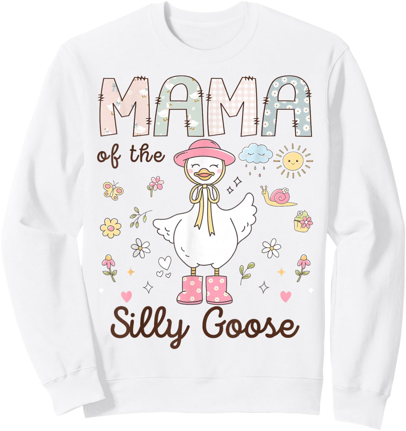 Mama of The Silly Goose First Birthday Girl Family Sweatshirt - Sweatshirt | White