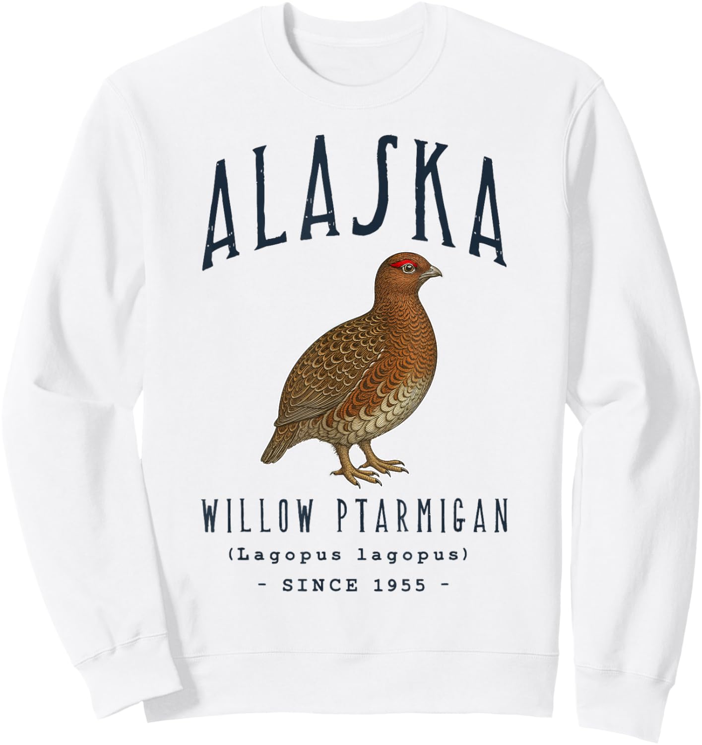 Alaska Willow Ptarmigan Bird Sweatshirt - Sweatshirt | White