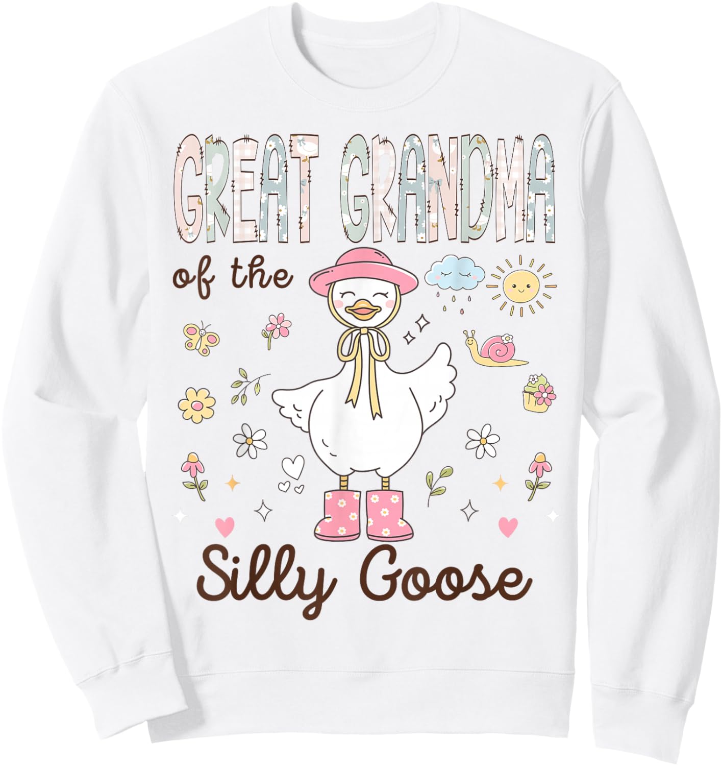 Great Grandma of The Silly Goose First Birthday Girl Family Sweatshirt - Sweatshirt | White