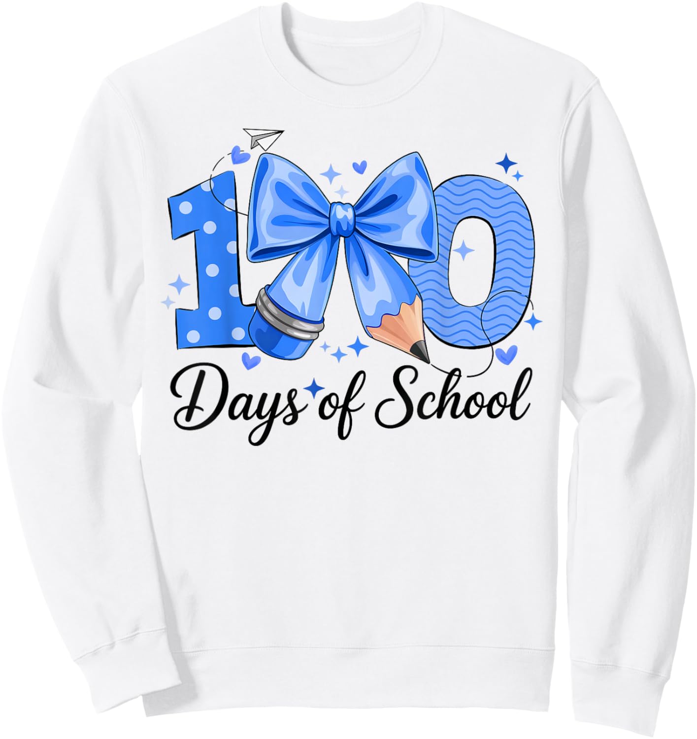 100 Days of School Coquette Bow 100th Day of School Boys Sweatshirt - Sweatshirt | White