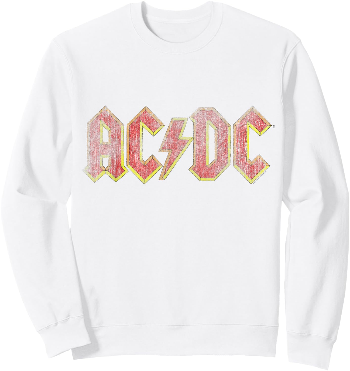 Official AC/DC Vintage Logo for Fans White Sweatshirt - Sweatshirt | White