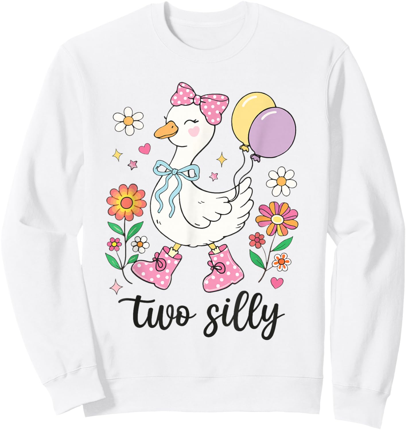 Two Silly Second Birthday Goose 2nd Birthday Sweatshirt - Sweatshirt | White