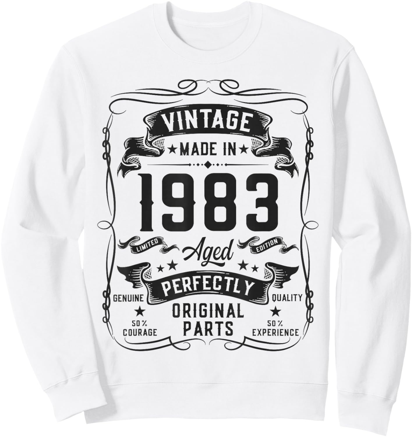 Vintage 1983 43yr 43rd Birthday Gifts 43 Years Old Sweatshirt - Sweatshirt | White