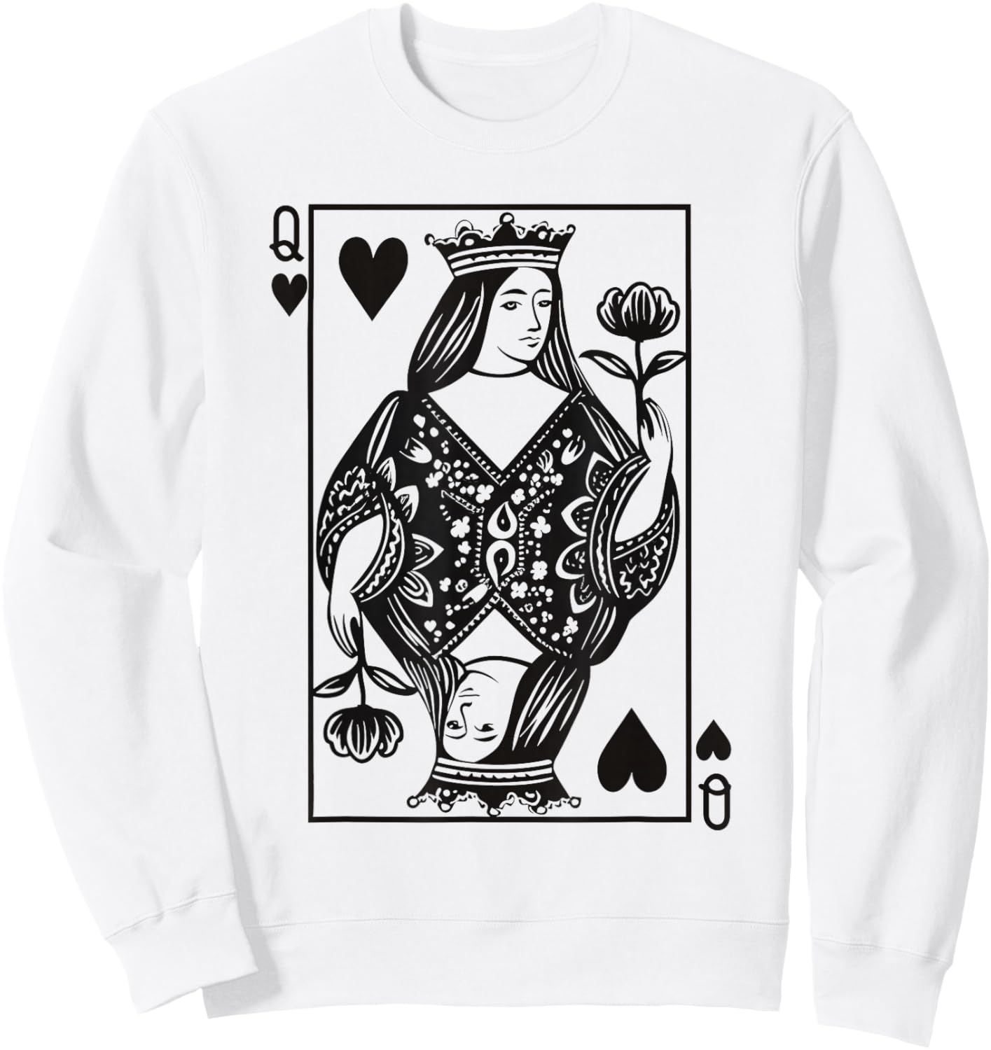 Queen of Hearts Girl Valentine Toddler Girls Valentine's Day Sweatshirt - Sweatshirt | White