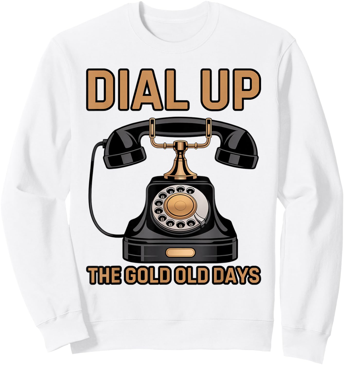 Vintage Retro Rotary Dial Telephone Sweatshirt - Sweatshirt | White