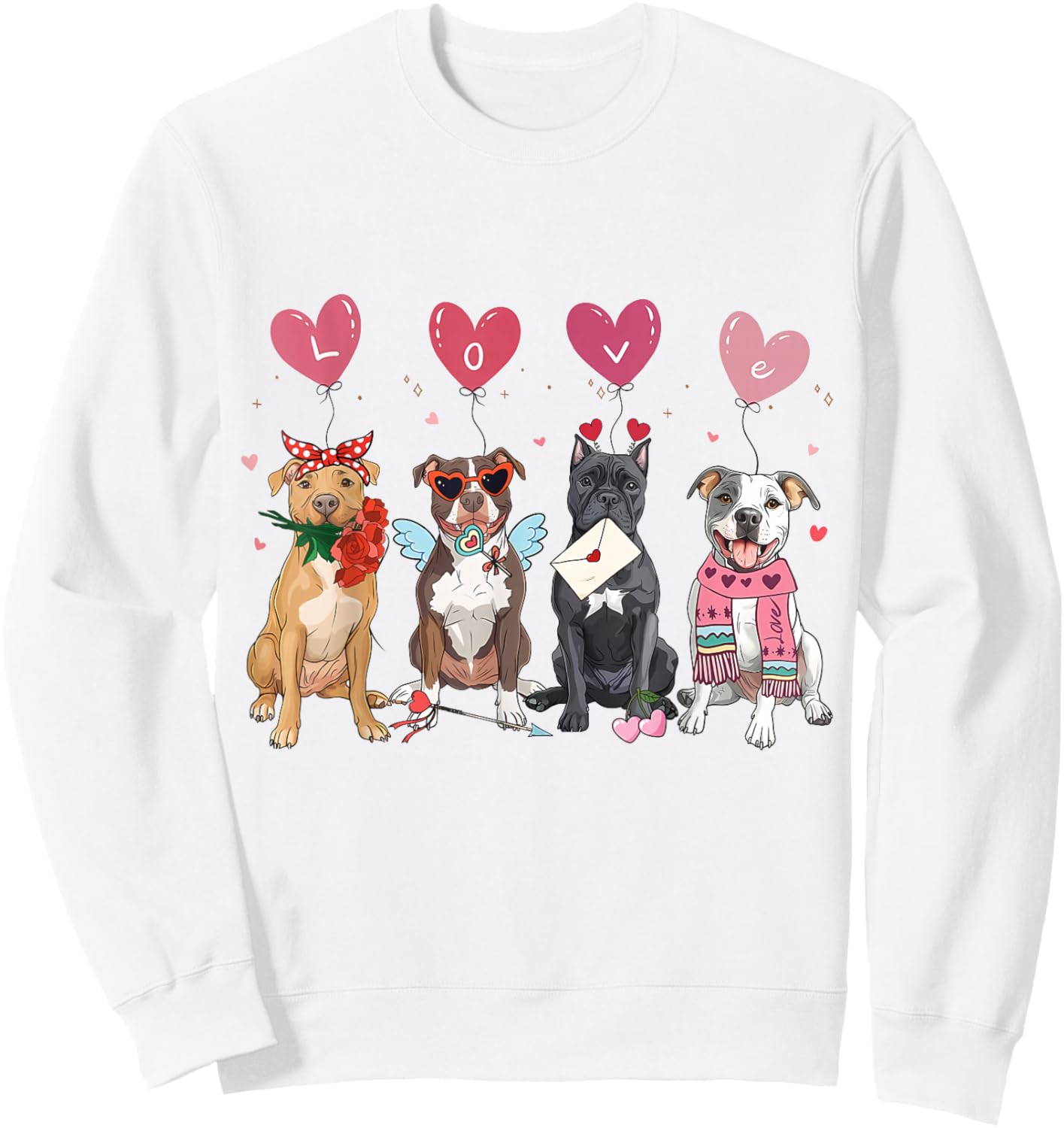 Valentine Dogs Love Cute Pitbull Dog Meme Lovers Gift XOXO Sweatshirt - Sweatshirt | White