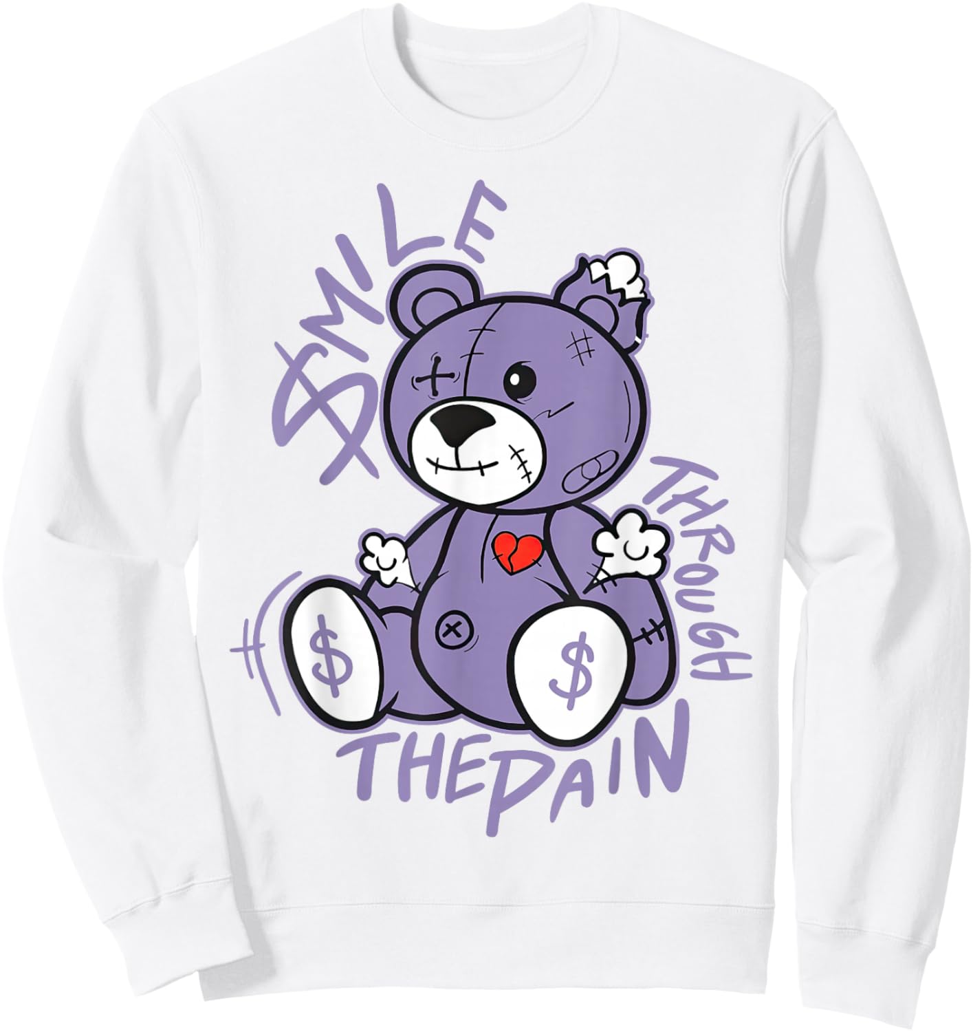 Hydrangeas Wild Grape White Purple Color Match Sweatshirt - Sweatshirt | White