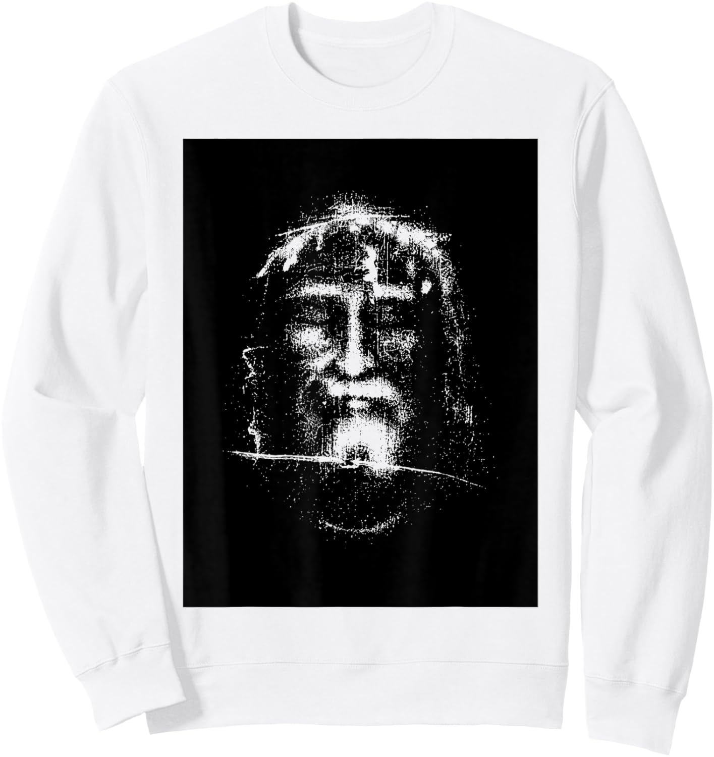 The Holy Face Shroud of Turin Jesus Christ Face Religious Sweatshirt - Sweatshirt | White