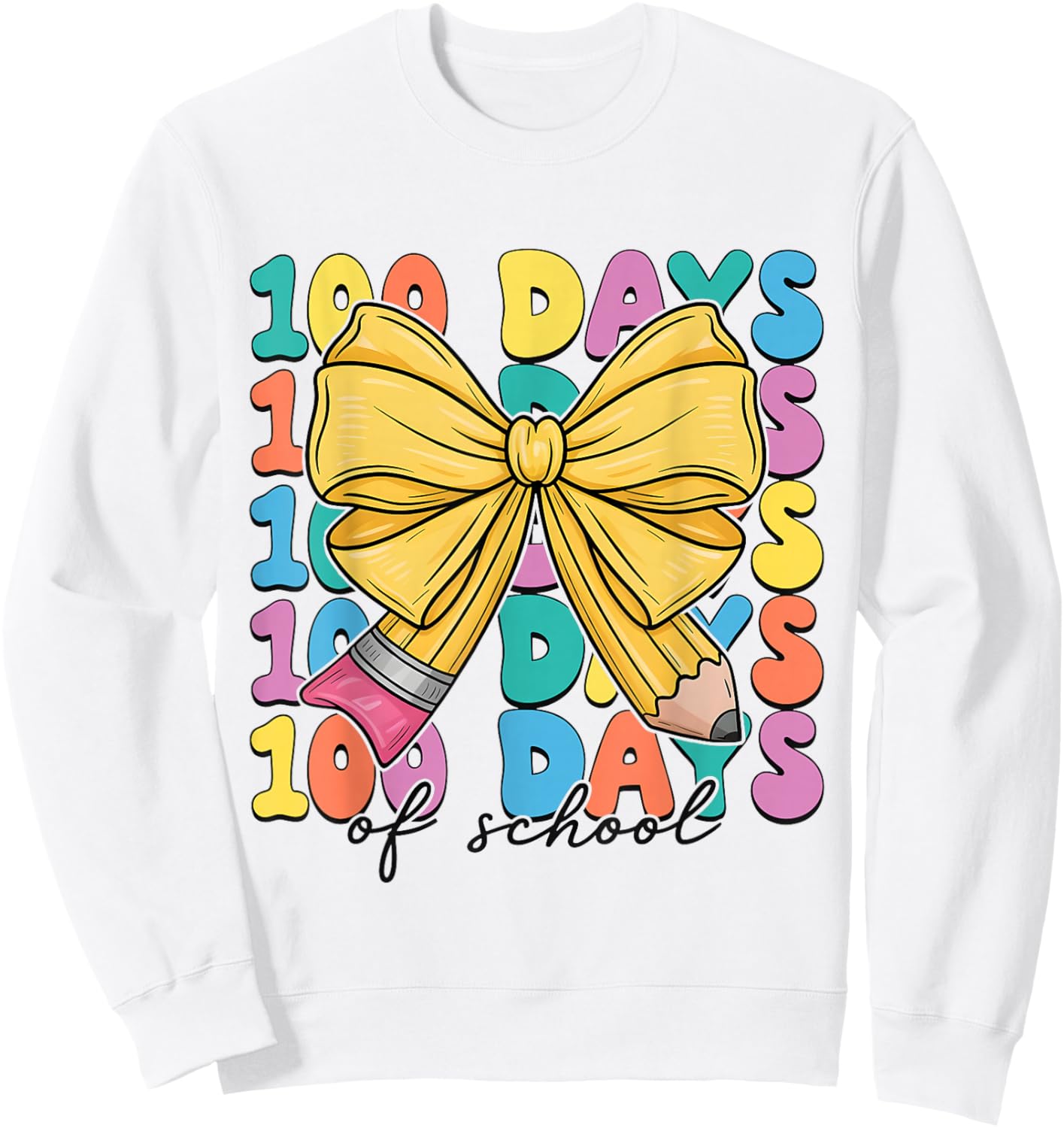 100 Days of School Coquette Bow Girl 100th Day of School Boy Sweatshirt - Sweatshirt | White