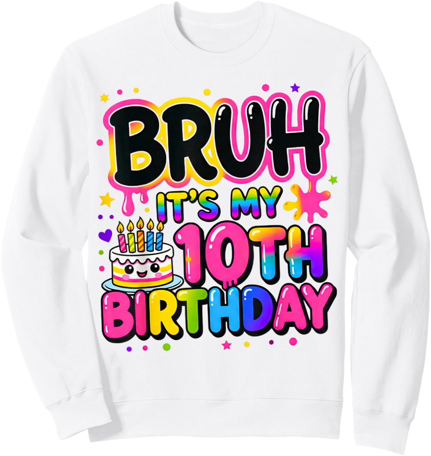 10th Birthday Girls 10 Years Old Bruh Double Digits Birthday Sweatshirt - Sweatshirt | White