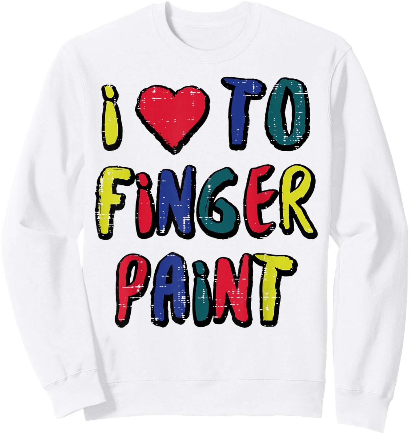 Valentines Day I Love to Finger Paint Matching Couples Men Sweatshirt - Sweatshirt | White