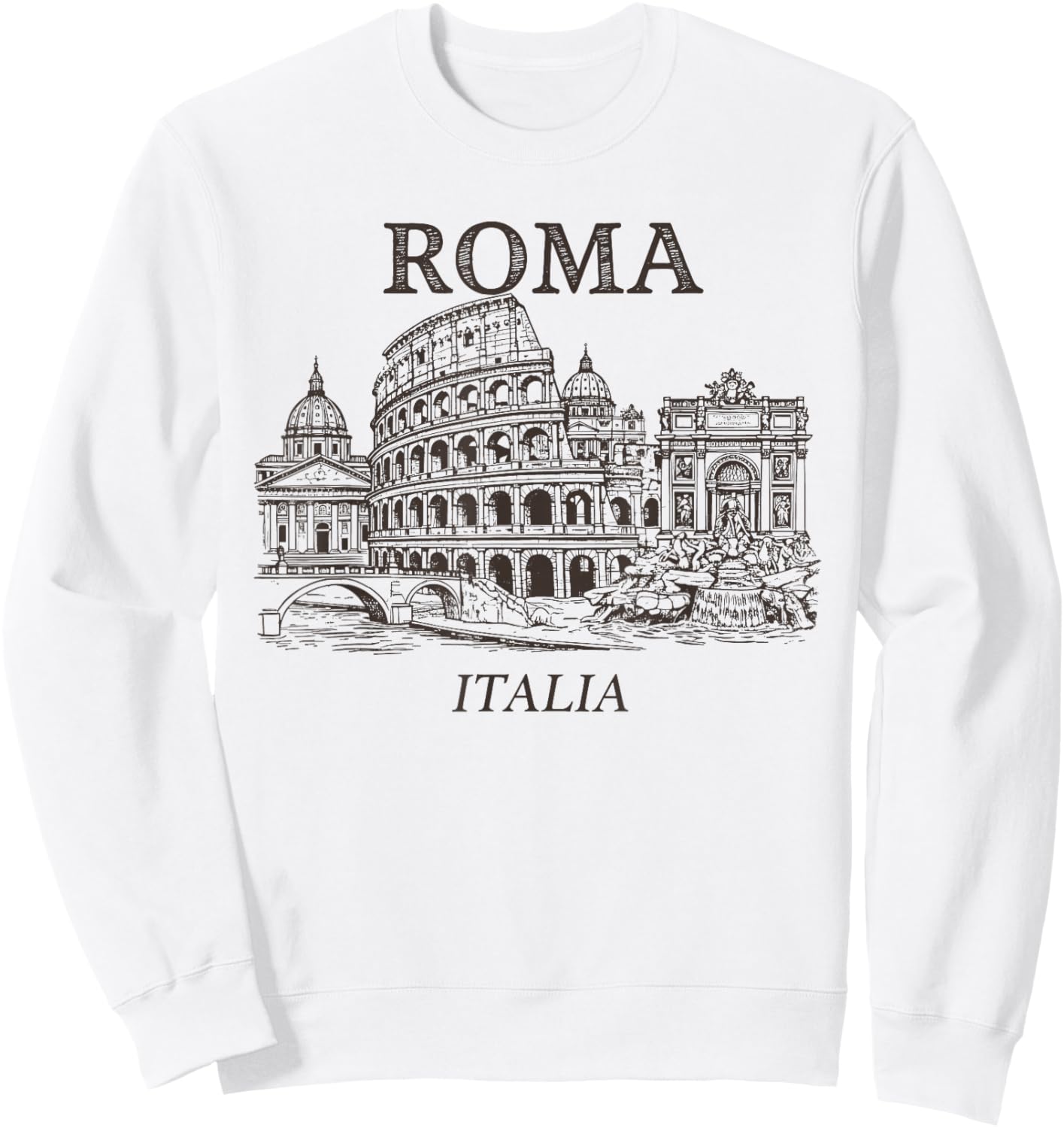 Rome Italy Retro Vintage Design Italian Men Women Kids Sweatshirt - Sweatshirt | White