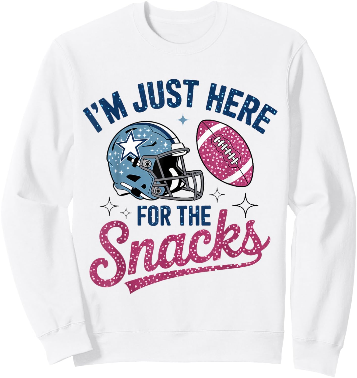 I'm Just Here for The Snacks Funny Football Game Day Sweatshirt - Sweatshirt | White