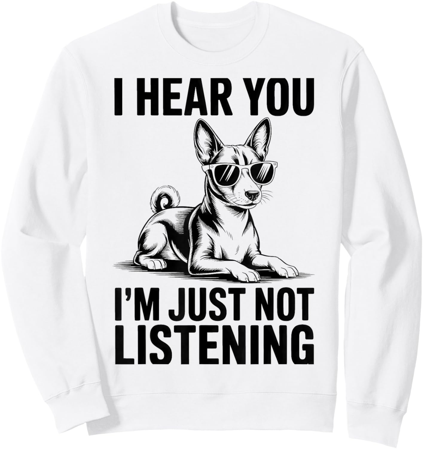 Basenji Funny Basenji Sweatshirt - Sweatshirt | White