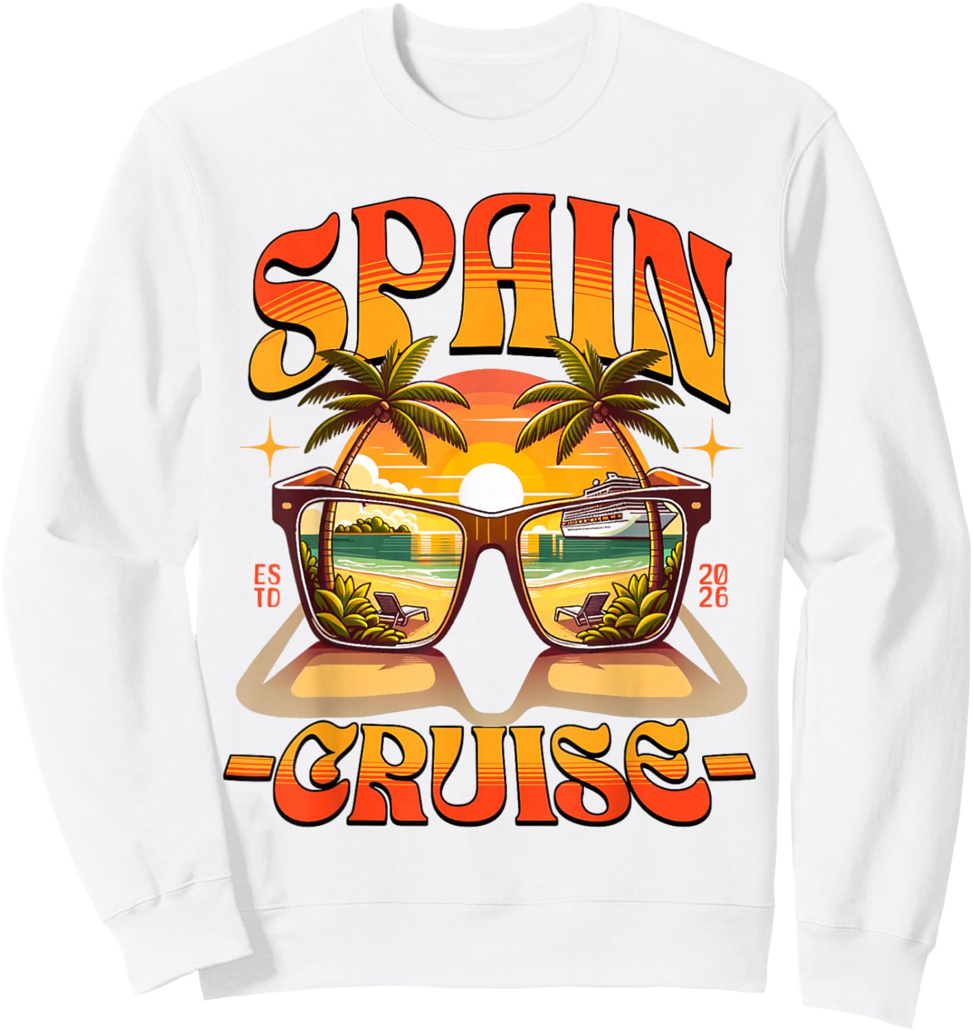 Matching Spain Cruise 2026! Trip Spanish Vacation Sweatshirt - Sweatshirt | White