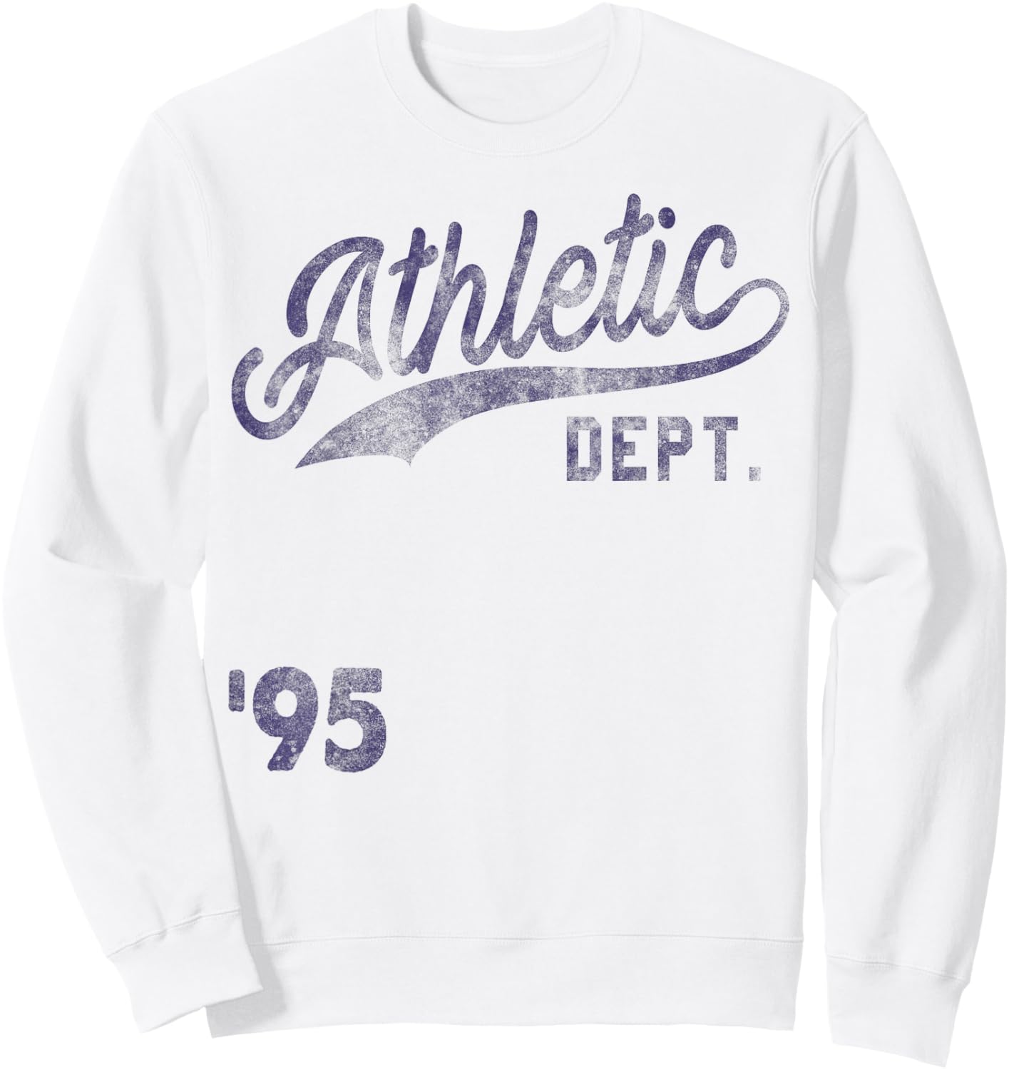 Trendy Apparel Athletic Department '95 Vintage Style Font Sweatshirt - Sweatshirt | White