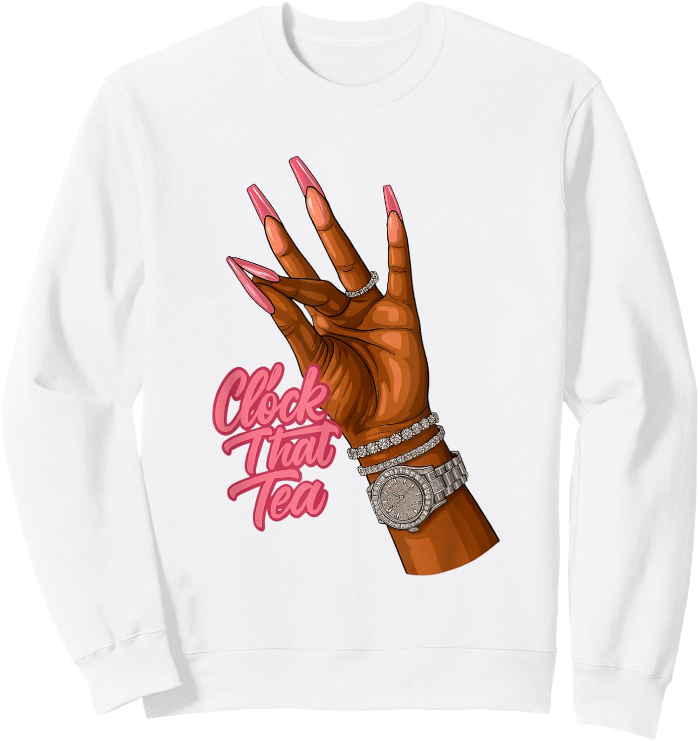 Clock That Tea Sweatshirt - Sweatshirt | White