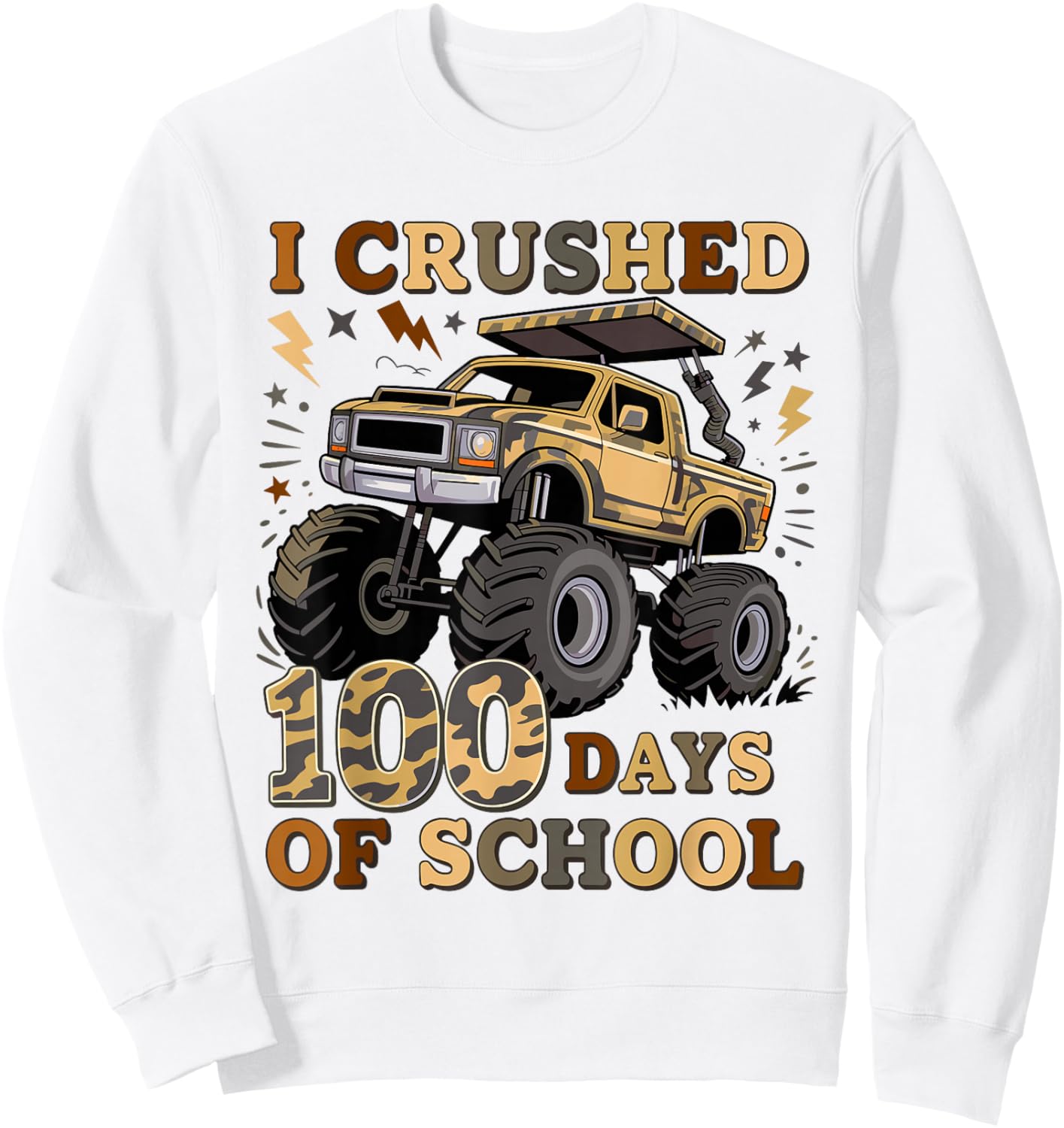 I Crushed 100 Days of School Boys Teacher Kids Sweatshirt - Sweatshirt | White
