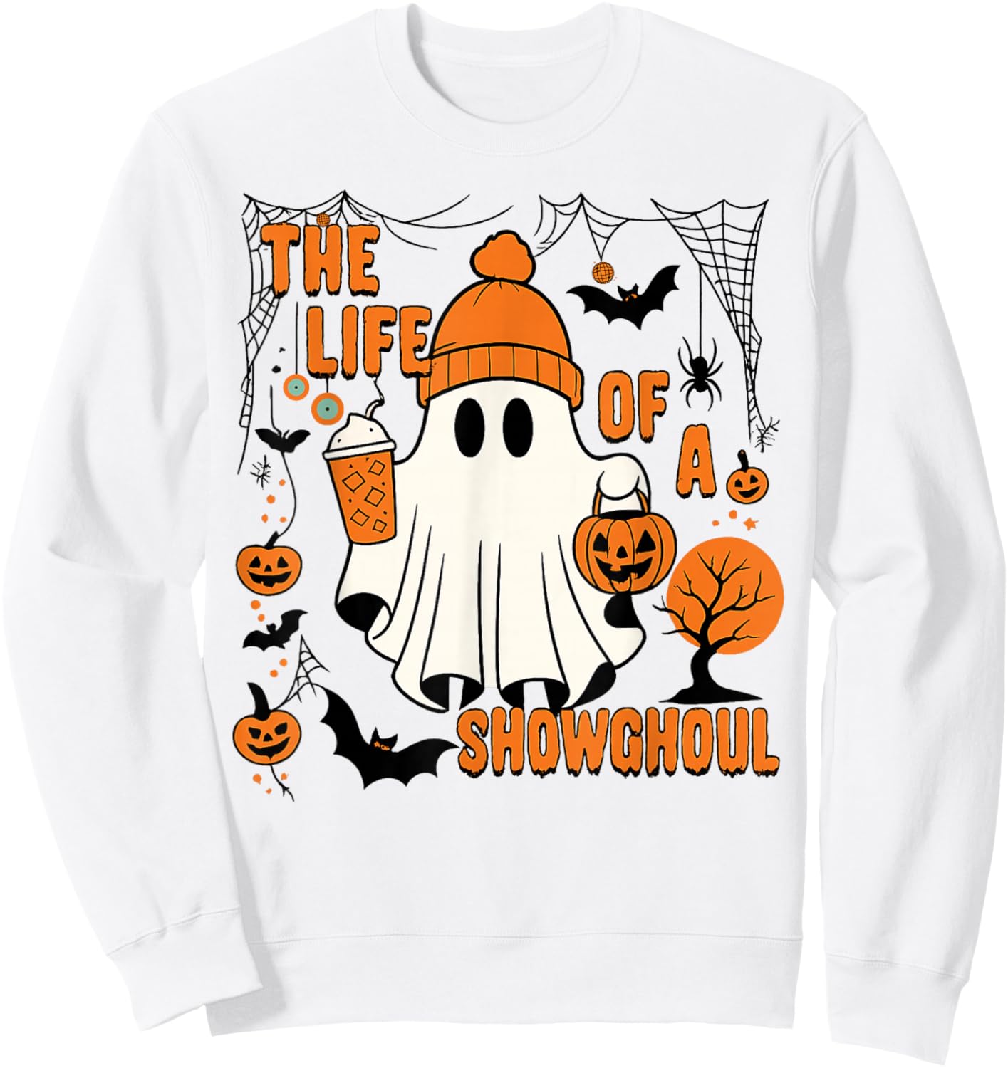 The Life of a showghoul Halloween Costume Bow Boo Girls Sweatshirt - Sweatshirt | White