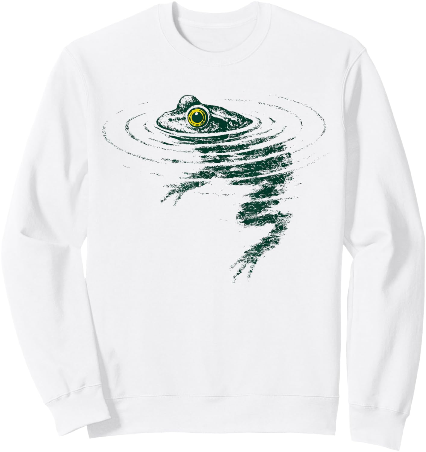 Frog Swimming Minimalist Nature Lover Frog Sweatshirt - Sweatshirt | White