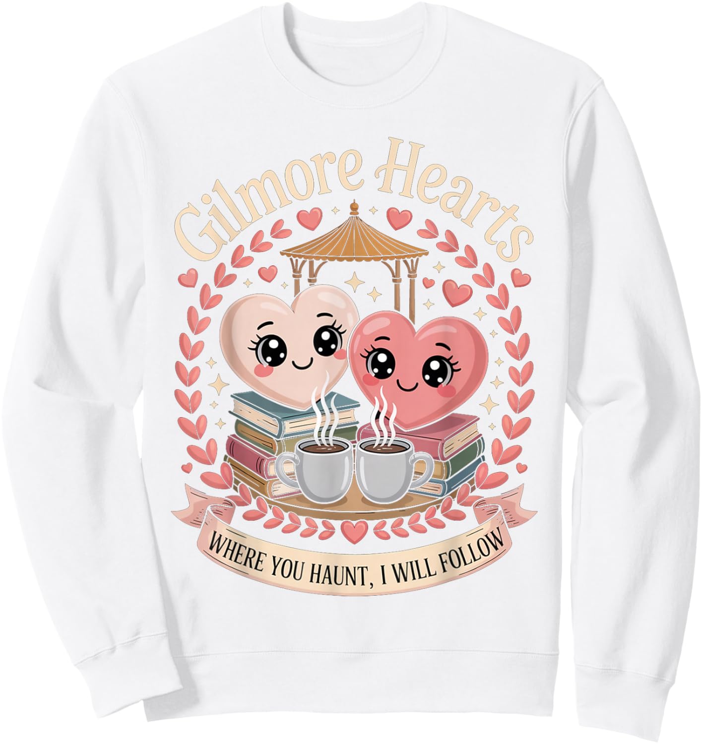 Gilmore Hearts Where You Haunt I Will Follow Valentine´s Day Sweatshirt - Sweatshirt | White