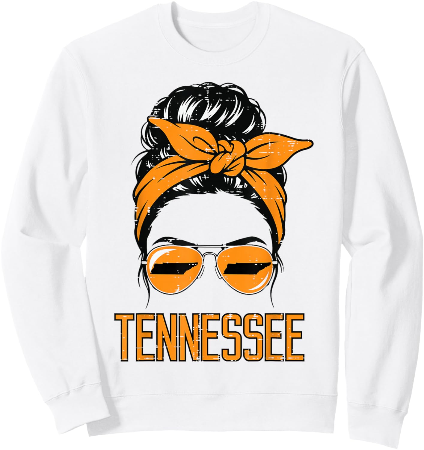 Tennessee Hairbun Women Youth Teen Girls Sweatshirt - Sweatshirt | White