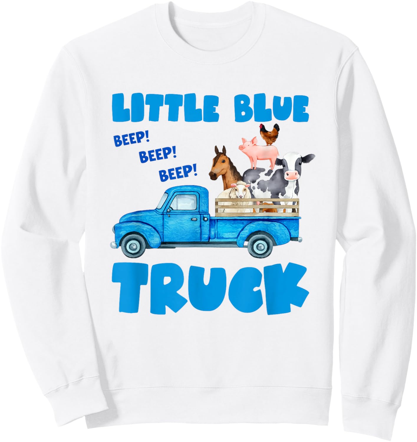 Little Blue Truck Shirt Toddler Animals Little Blue Truck Sweatshirt - Sweatshirt | White