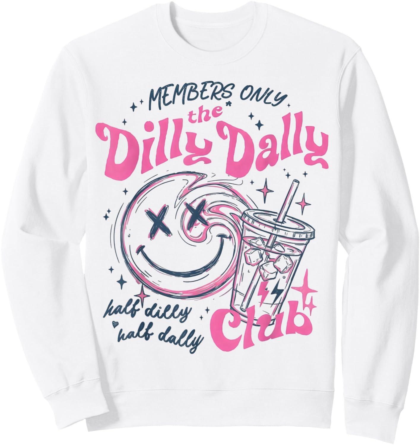 Members The Dilly Dally Club Funny Retro Sweatshirt - Sweatshirt | White