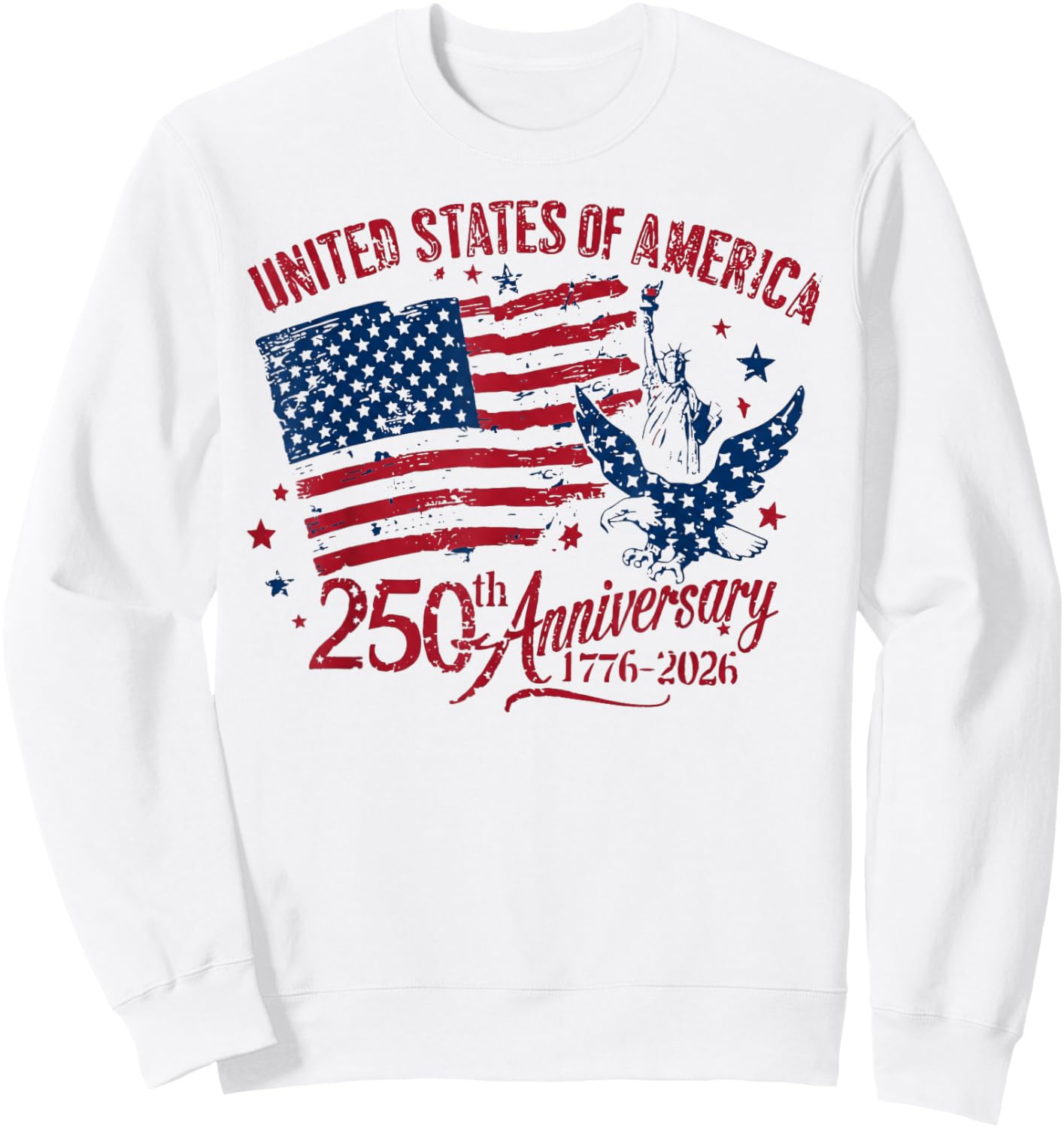 United States of America 250th Anniversary 1776 2026 Women Sweatshirt - Sweatshirt | White