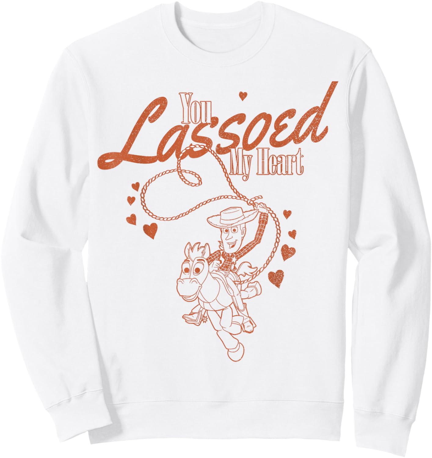 Disney Pixar Toy Story 4 Valentines Day You Lassoed My Heart Sweatshirt - Sweatshirt | White