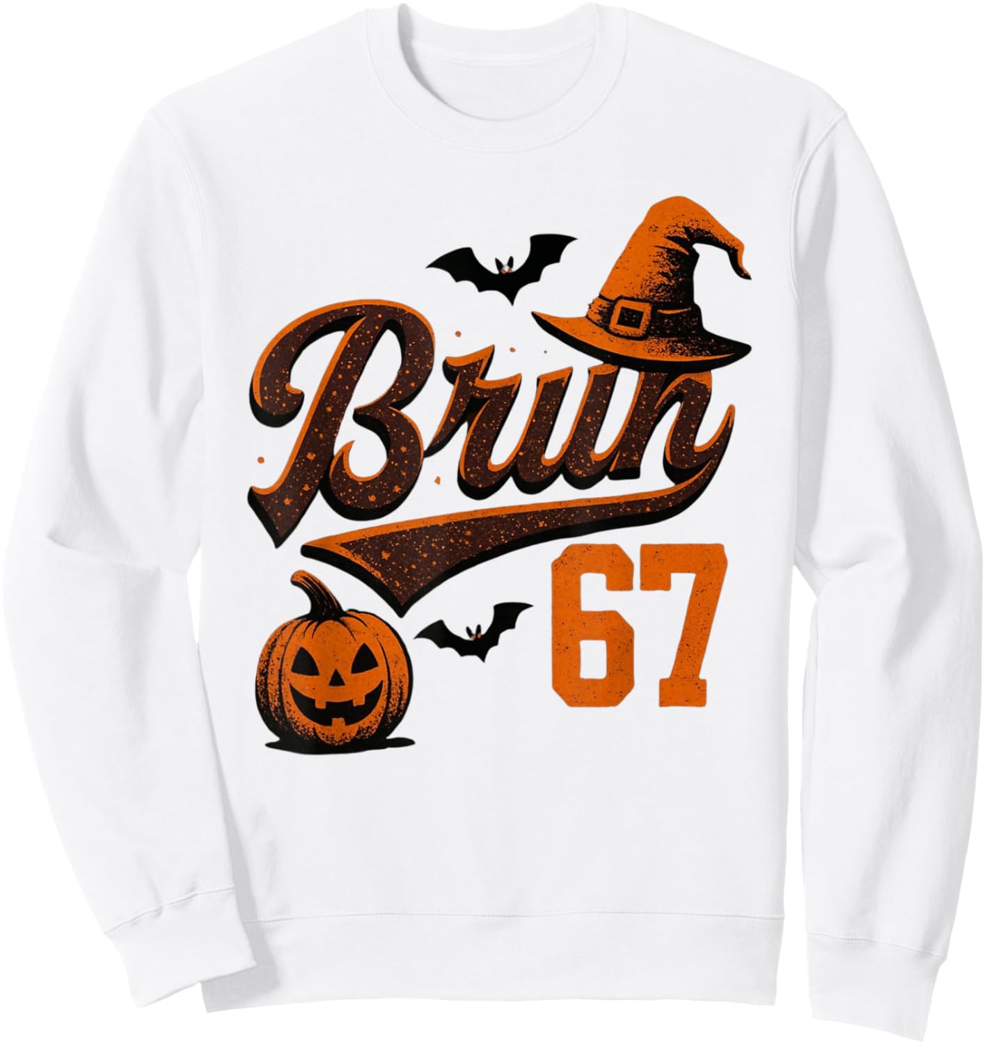 Bruh Six Seven Halloween 6-7 Funny Ghost Slang Fall Rizz Sweatshirt - Sweatshirt | White