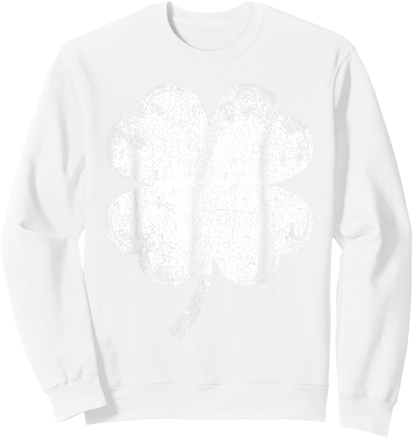 Retro Lucky Shamrock Funny St Patricks Day Men Women Kids Sweatshirt - Sweatshirt | White