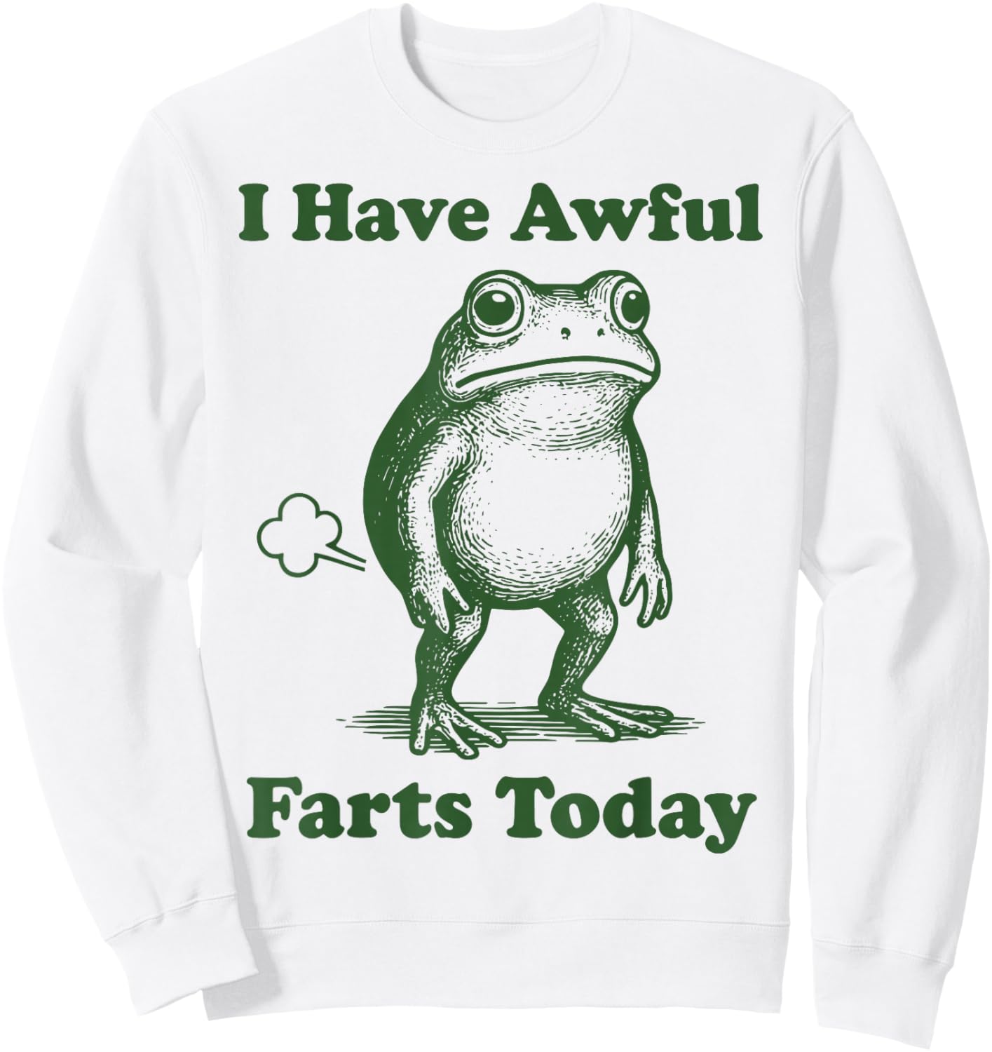 I Have Awful Farts Today Frog Sweatshirt - Sweatshirt | White