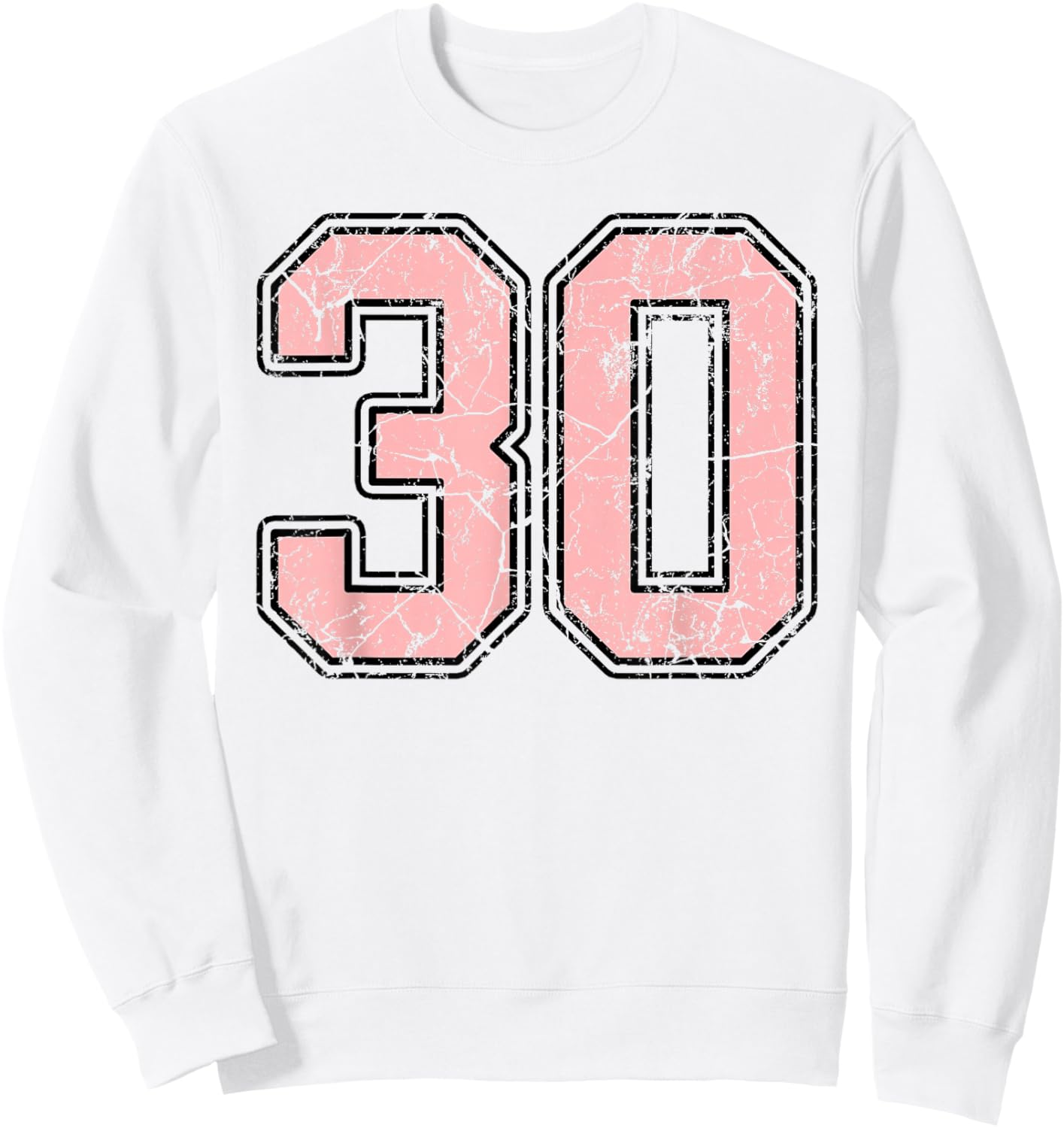Pink and Black Number 30 Jersey Player Uniform #30 Fan Sweatshirt - Sweatshirt | White